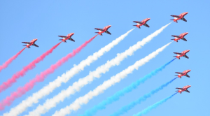 Red Arrows in the sky